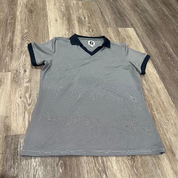 Foot Joy FJ End On End Open Collar Women Navy Blue Medium M - Picture 3 of 4